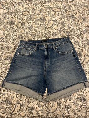Silver denim shorts